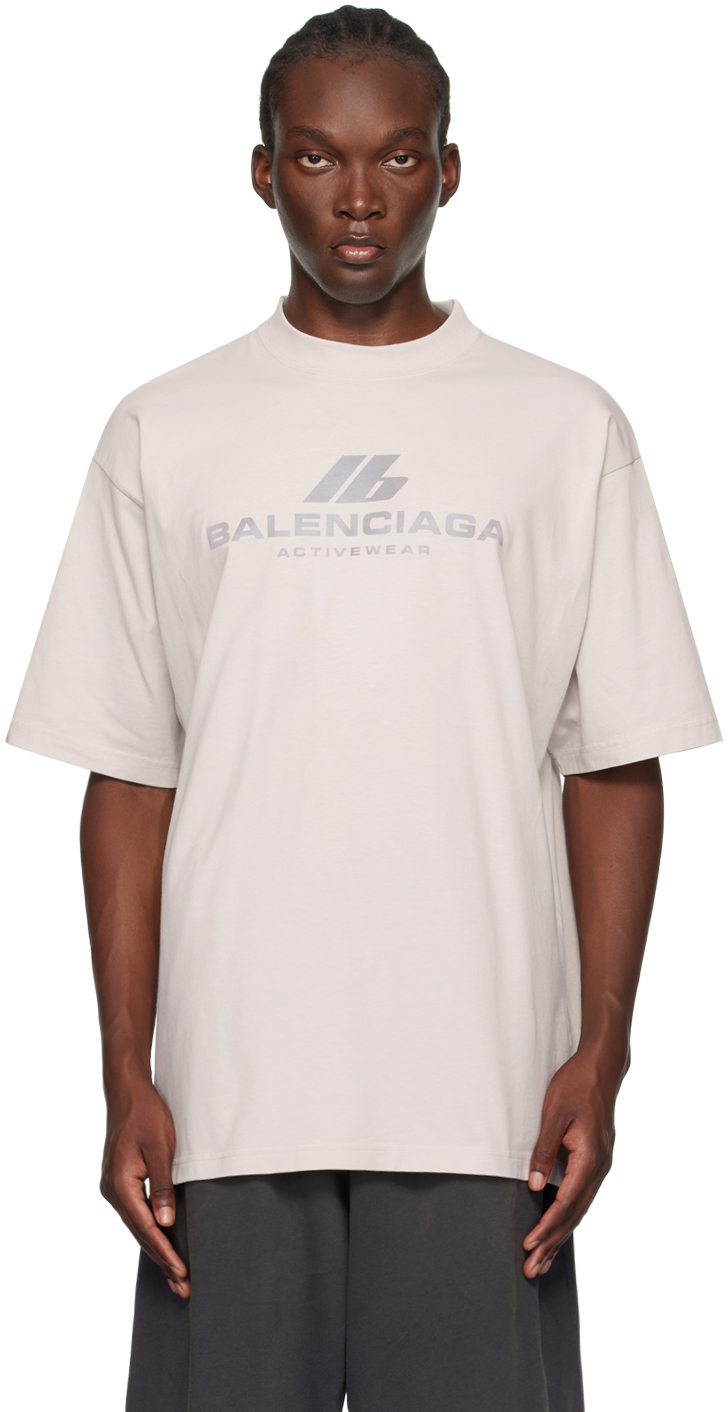 Shop Balenciaga Off-white 'activewear' T-shirt In 9016 White