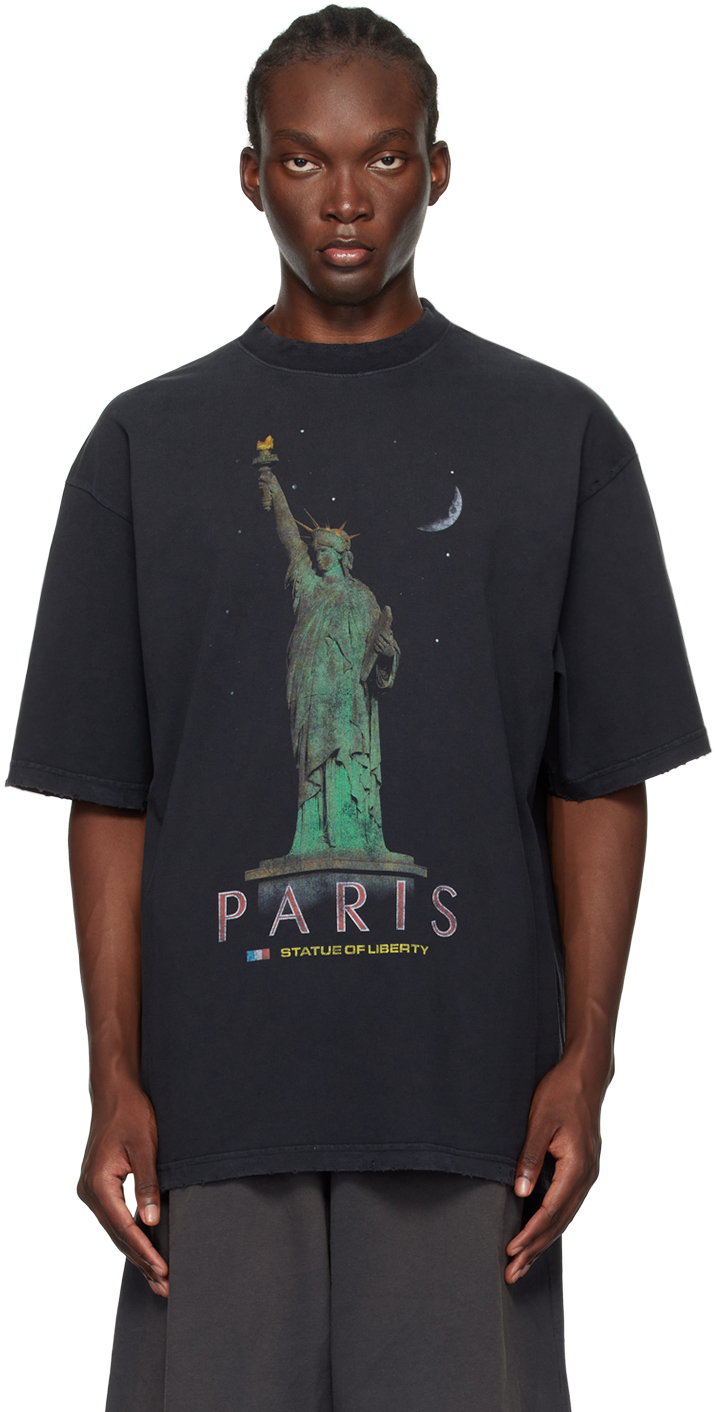 Balenciaga Black Paris Liberty T Shirt SSENSE Canada