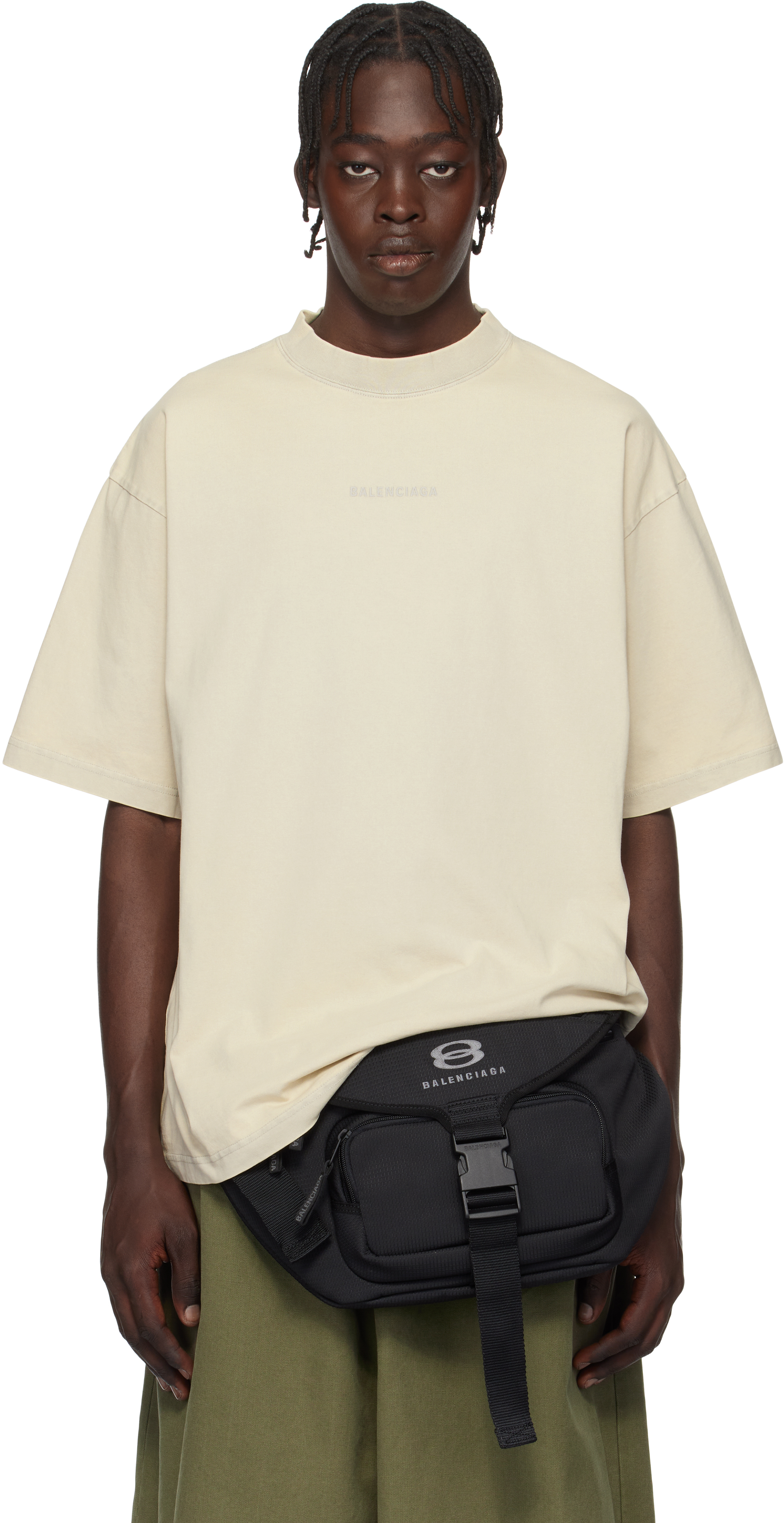 Taupe 'New Balenciaga Back' Medium Fit T-shirt