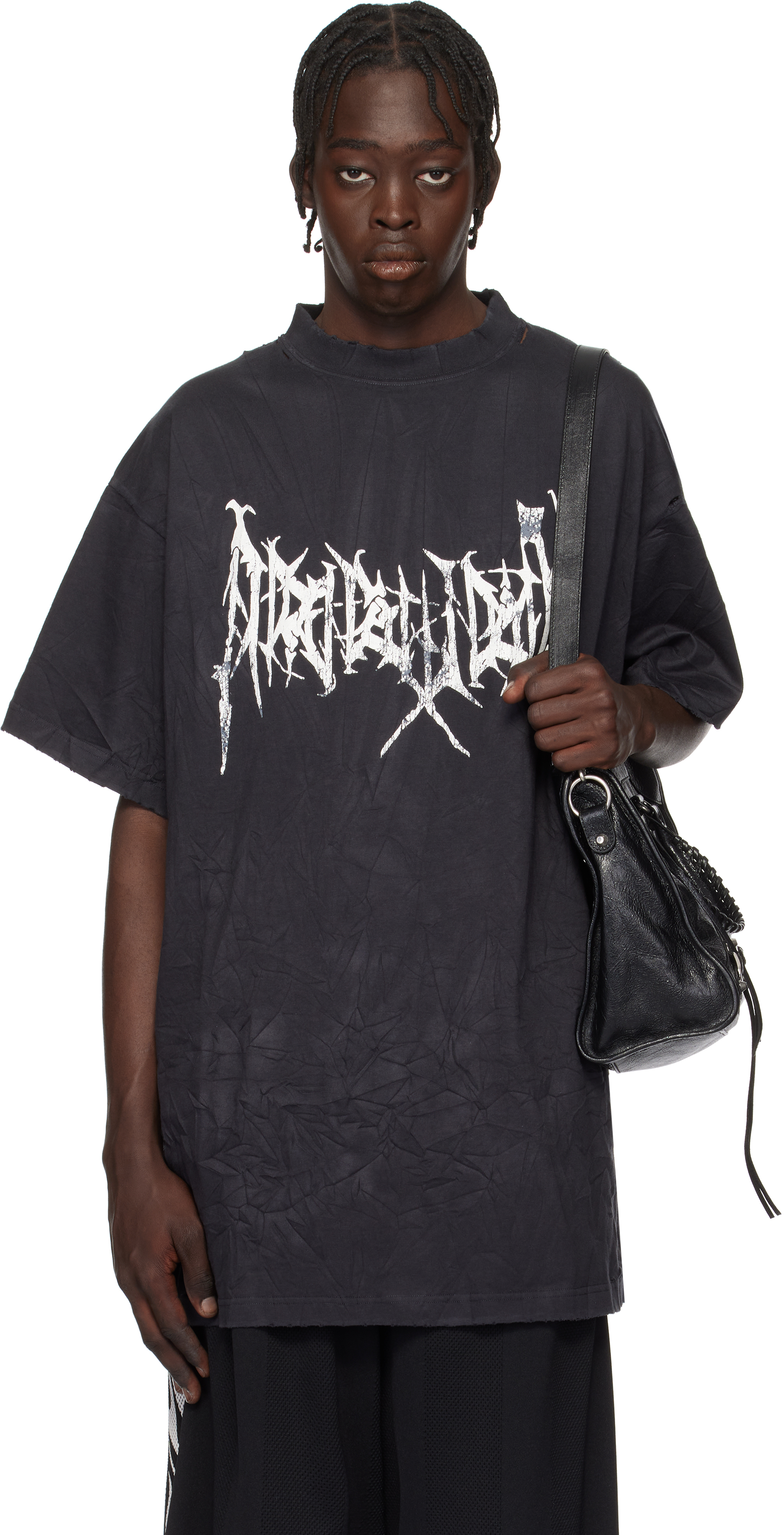 Black Metal Logo Oversized T-shirt