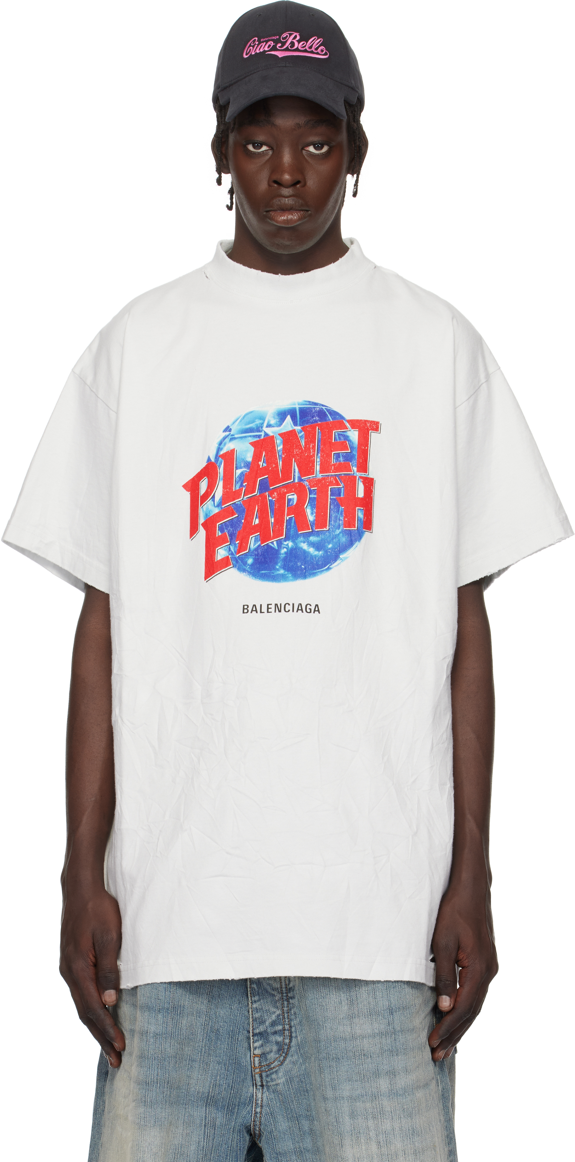 White 'Planet Earth' Oversized T-shirt