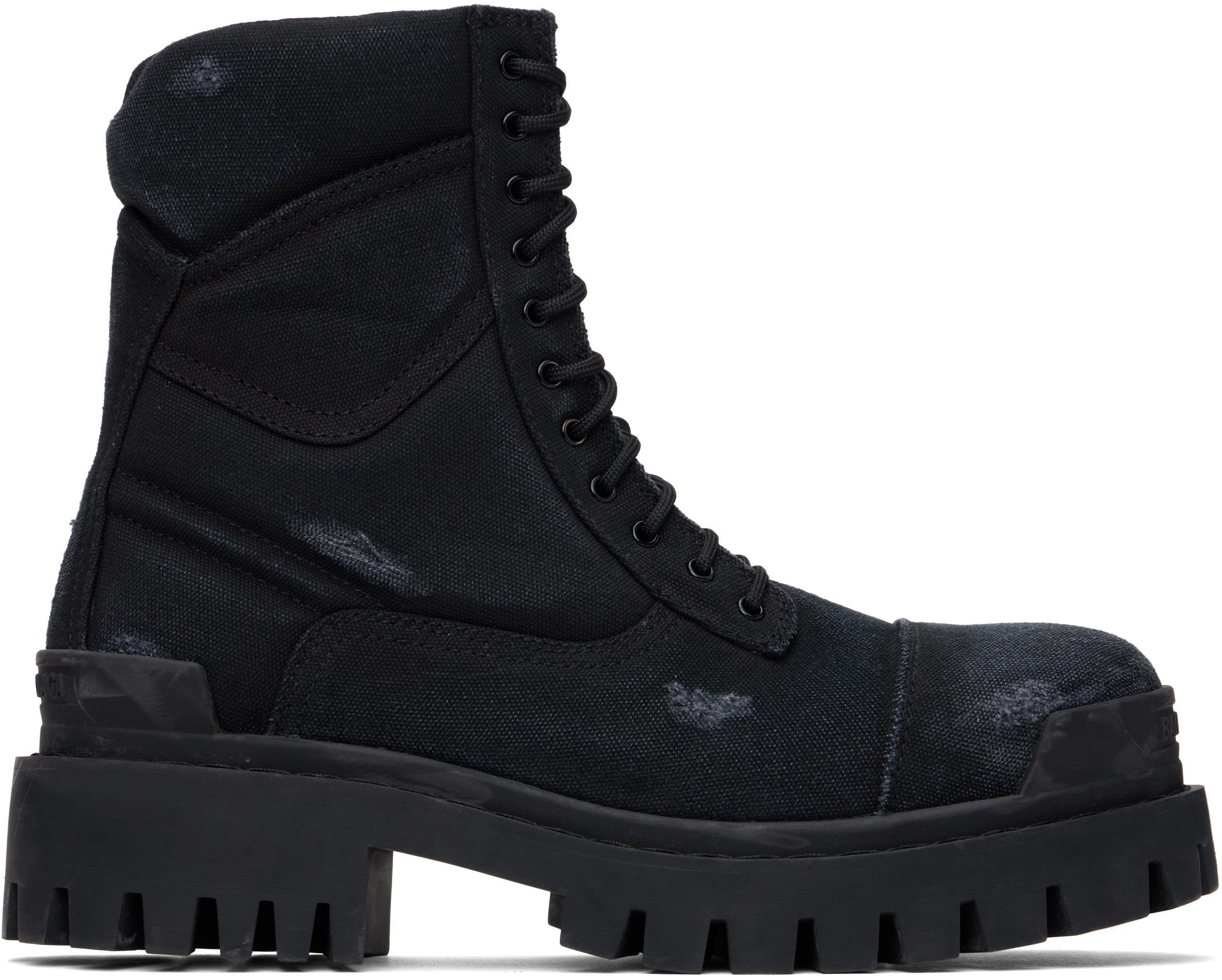 Balenciaga: Black Combat Strike Boots | SSENSE