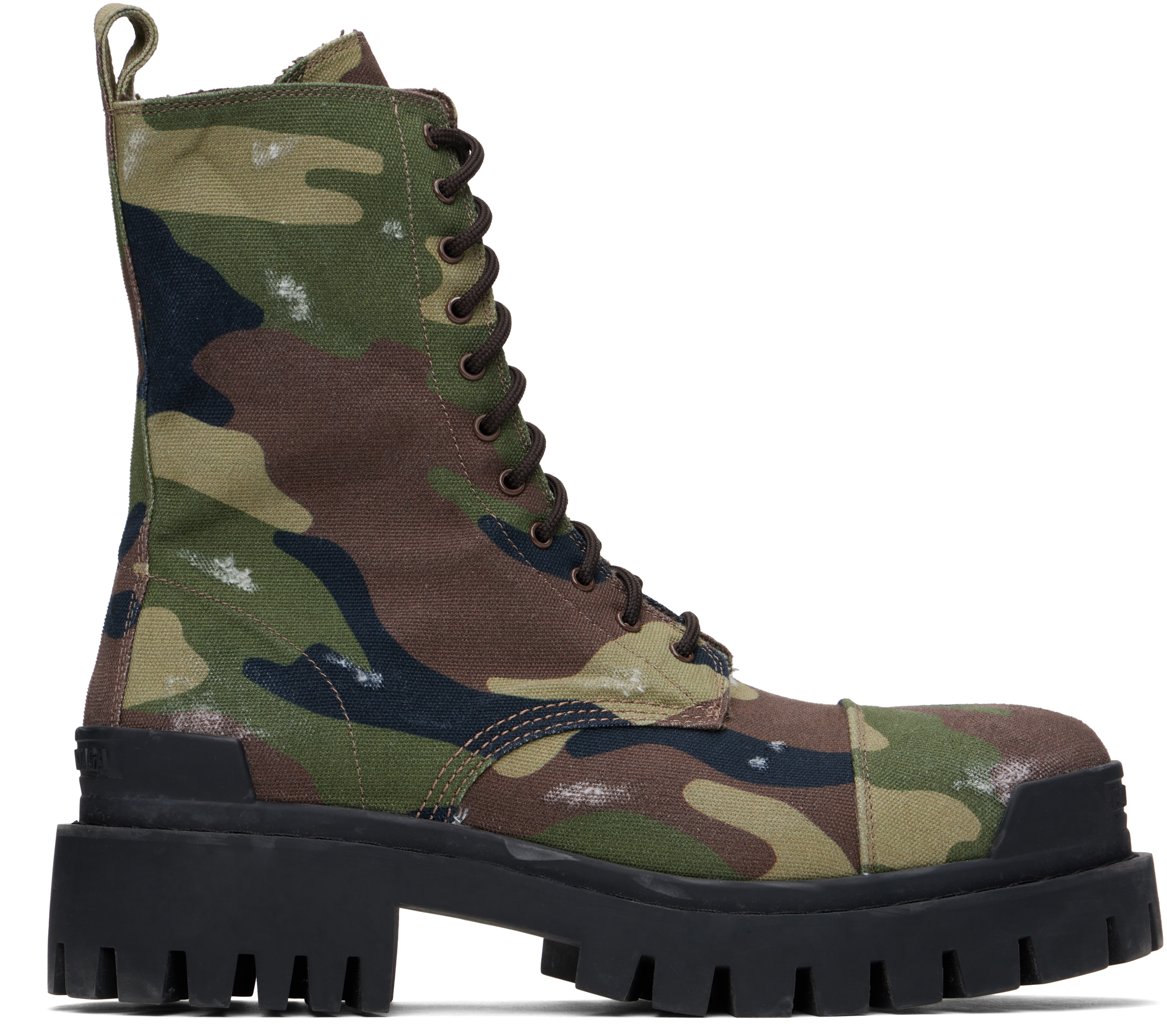 Camouflage Balenciaga Bottes Homme Verte Balenciaga Bottes Pour