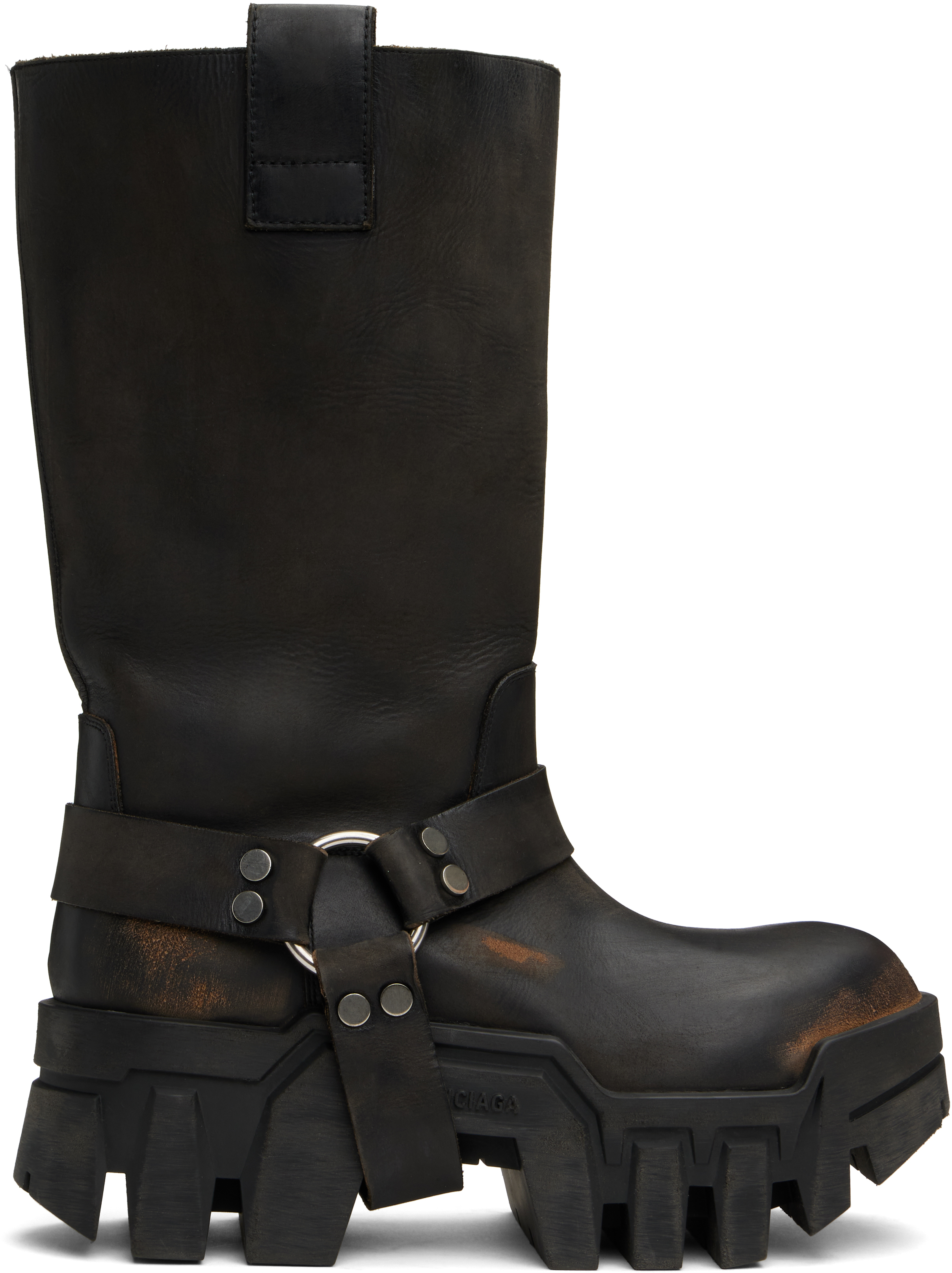 ☆BALENCIAGA☆ブルドーザー ハーネス ブーツ Balenciaga: ブラック Bulldozer ハーネス ブーツ | SSENSE 日本