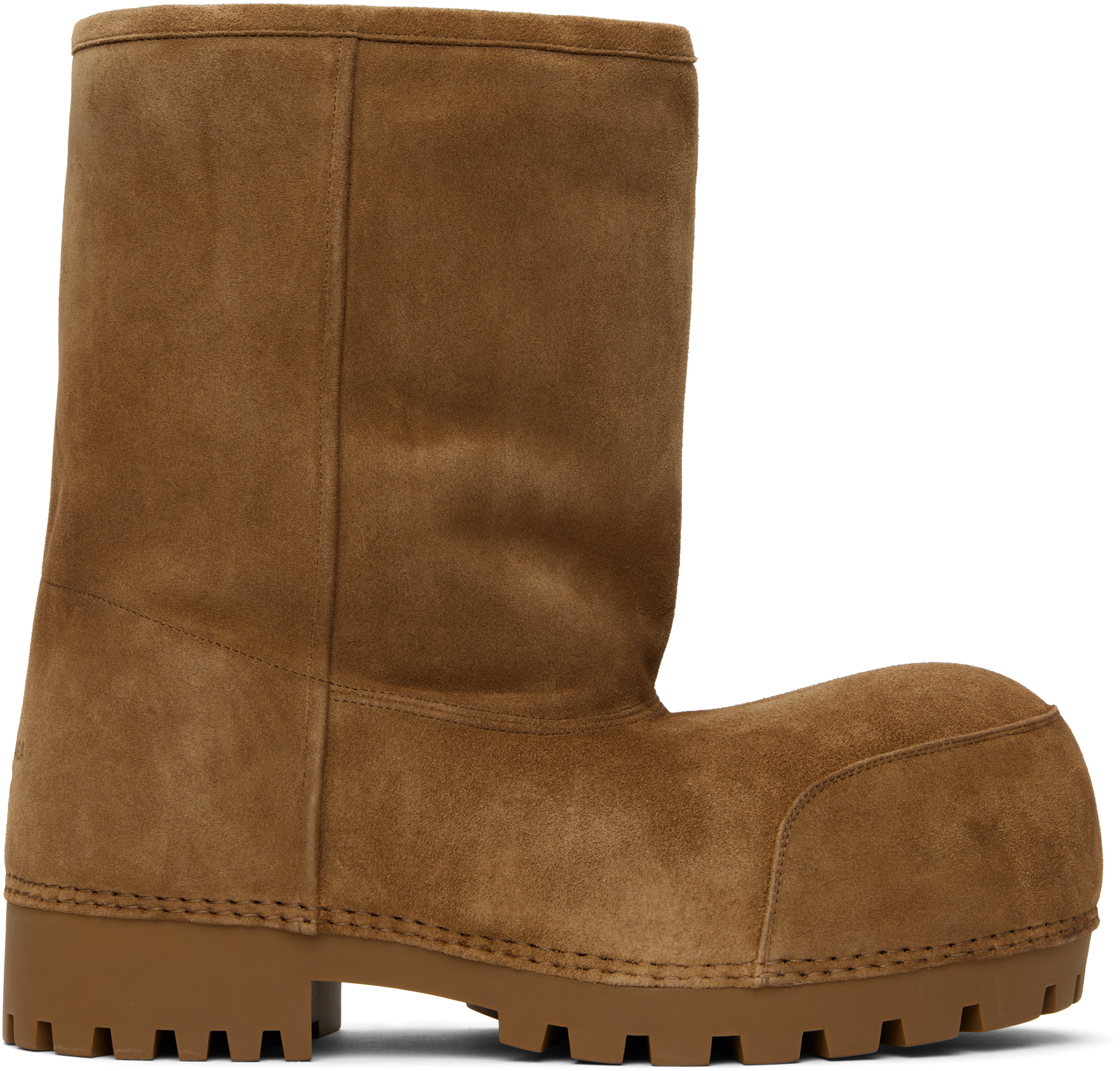 Balenciaga Brown Alaska Low Boots In Brown/white