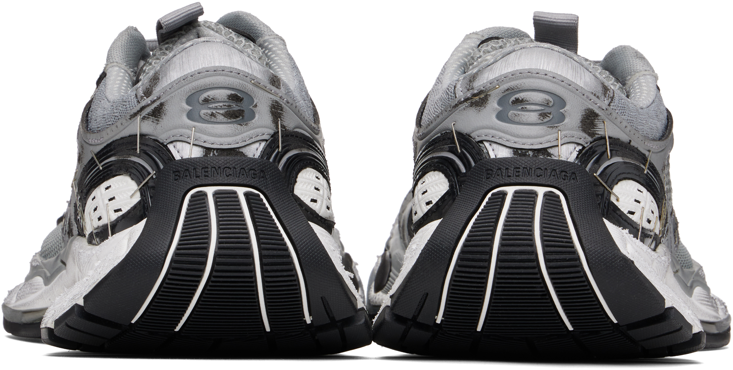 Balenciaga Stapler Sneakers In Grey/silver/blk/wh