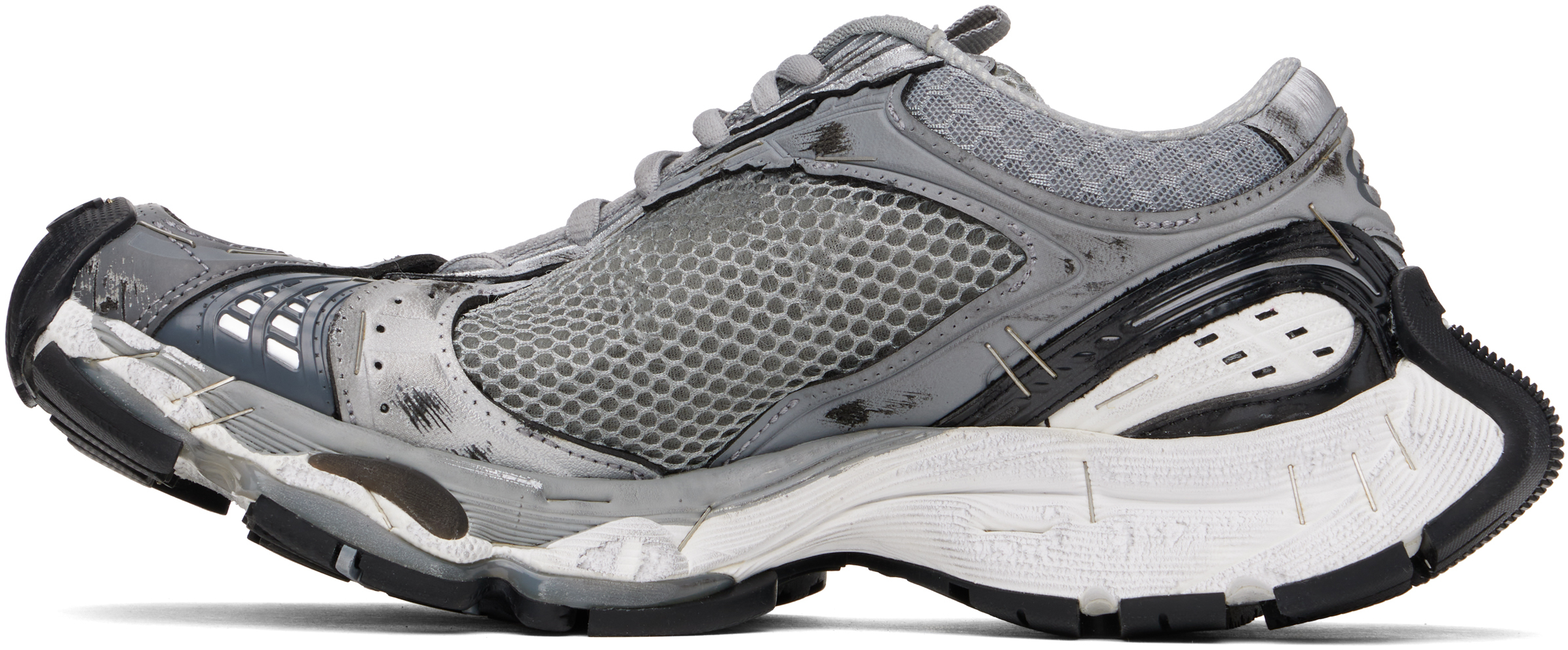 Balenciaga Stapler Sneakers In Grey/silver/blk/wh