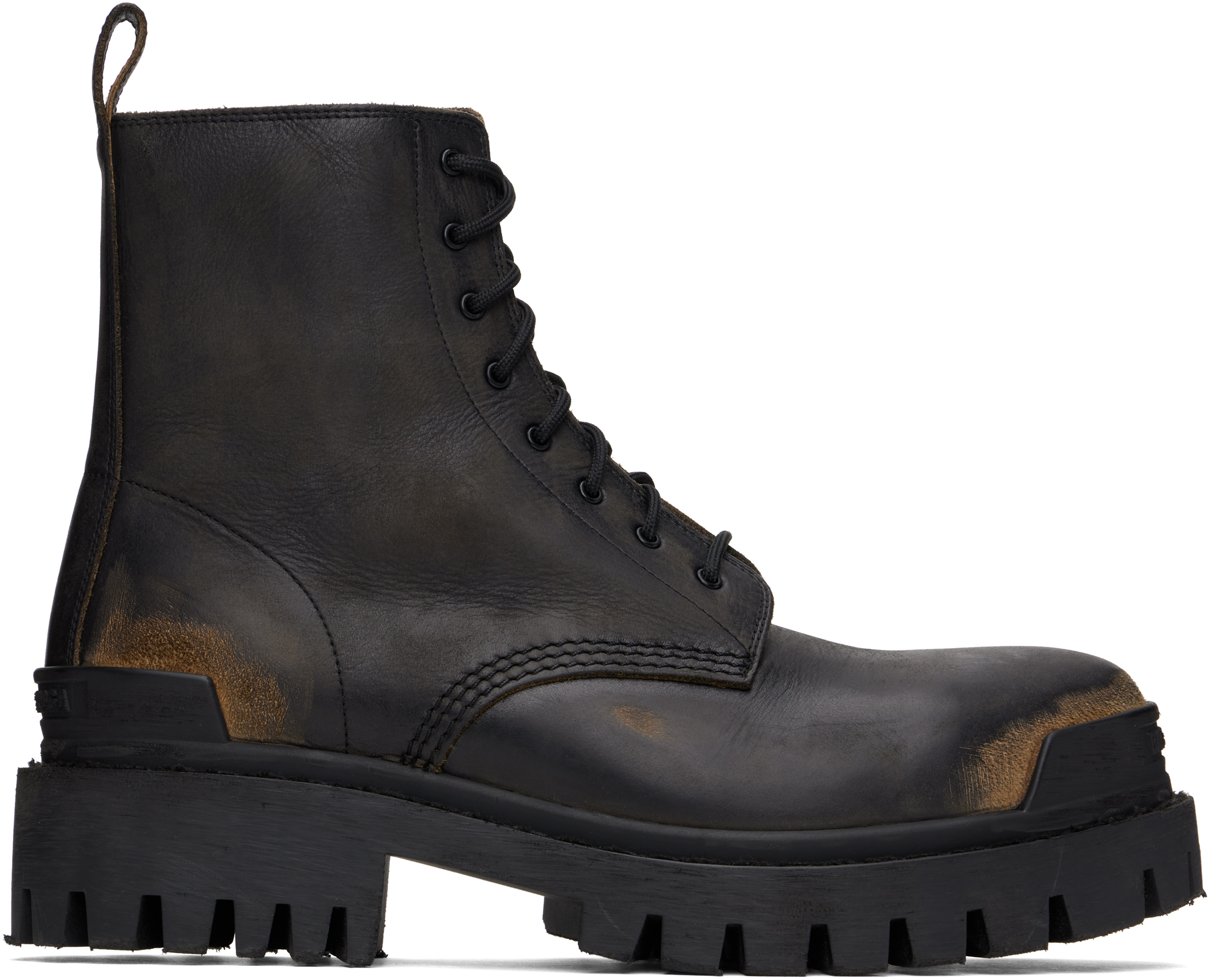 Black & Brown Strike Lace-Up Boots