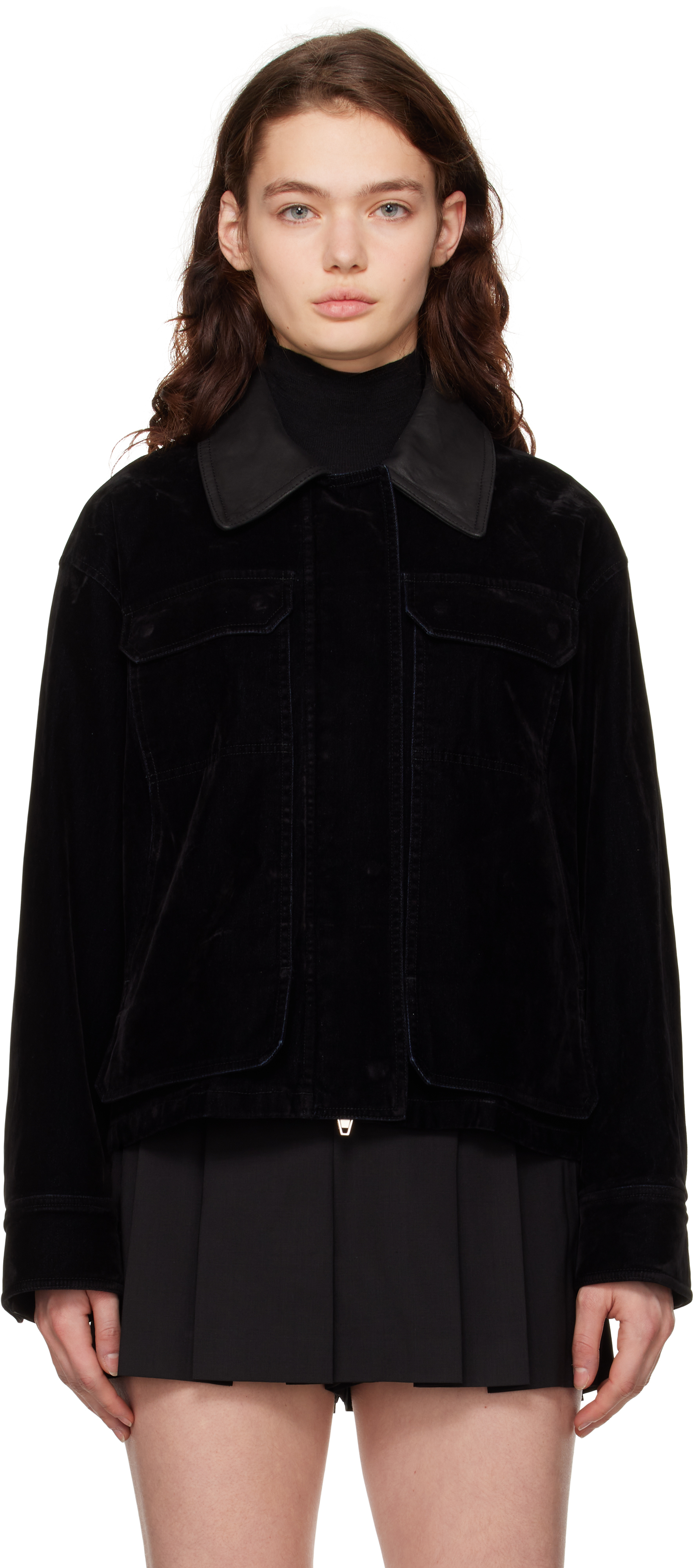 【関税込み】Juun.J ブラック ベルベット ワークジャケット Black Velvet Work Jacket by Juun.J on Sale