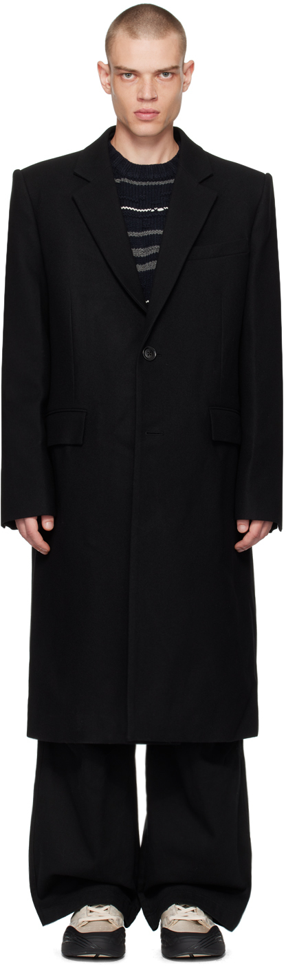 Juun. J Black Single-Breasted Coat