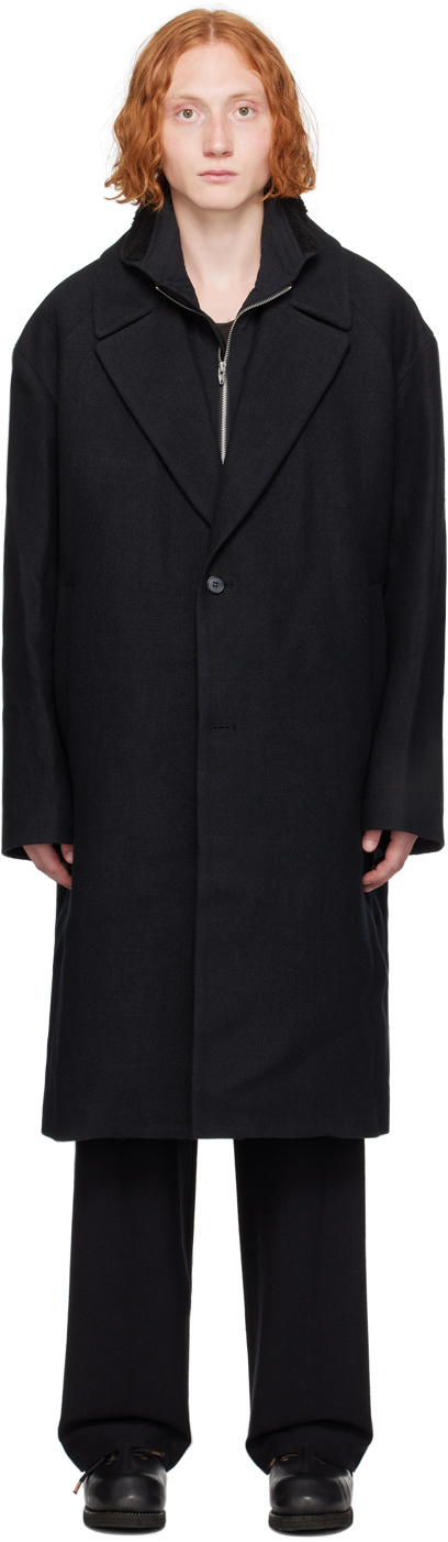 Juun. J Black Wool Coat