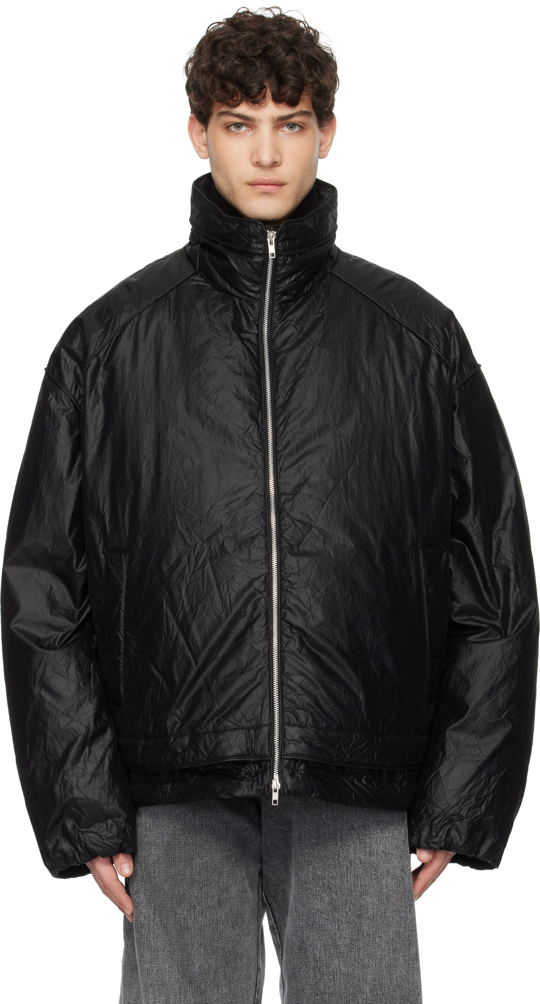 Juun. J Black Wrinkle Goose Down Jacket