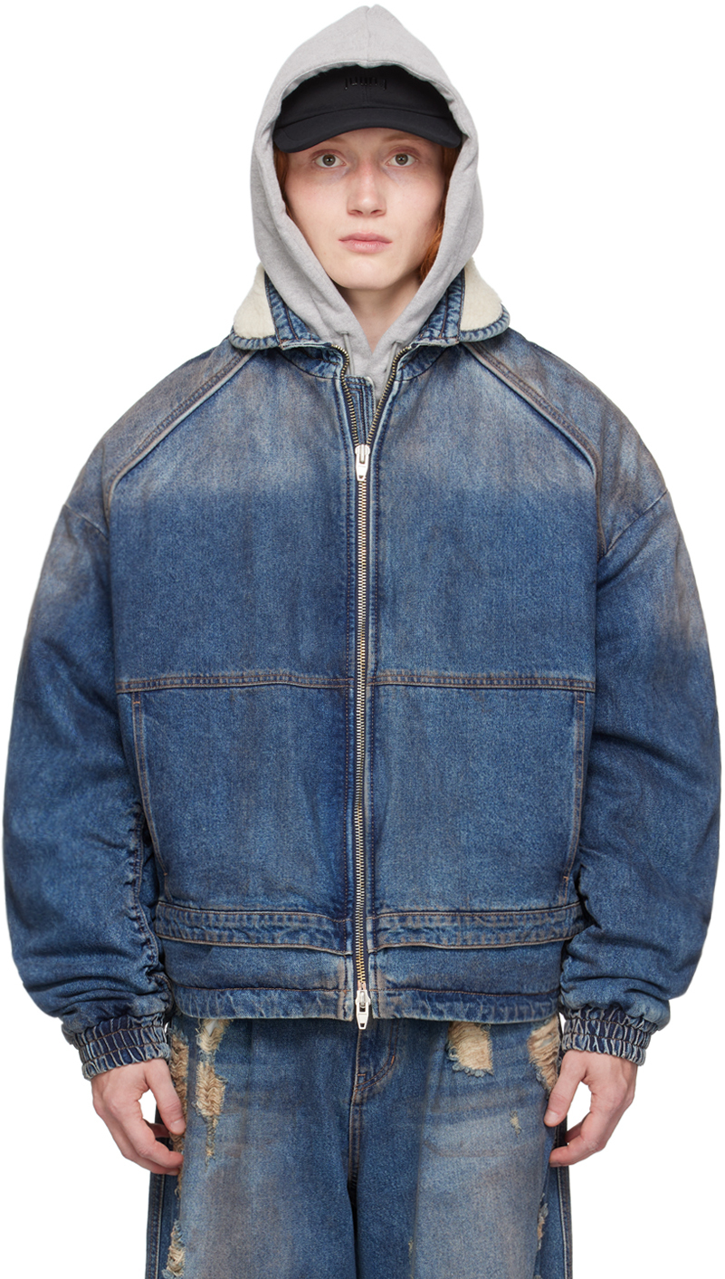 Juun. J Blue Padded Denim Jacket