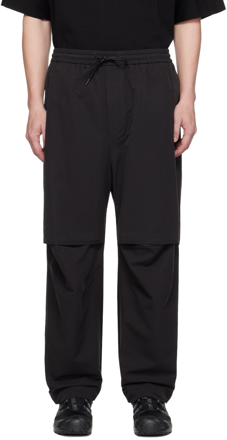 Shop Juunj Black Dropped Inseam Trousers In 5 Black