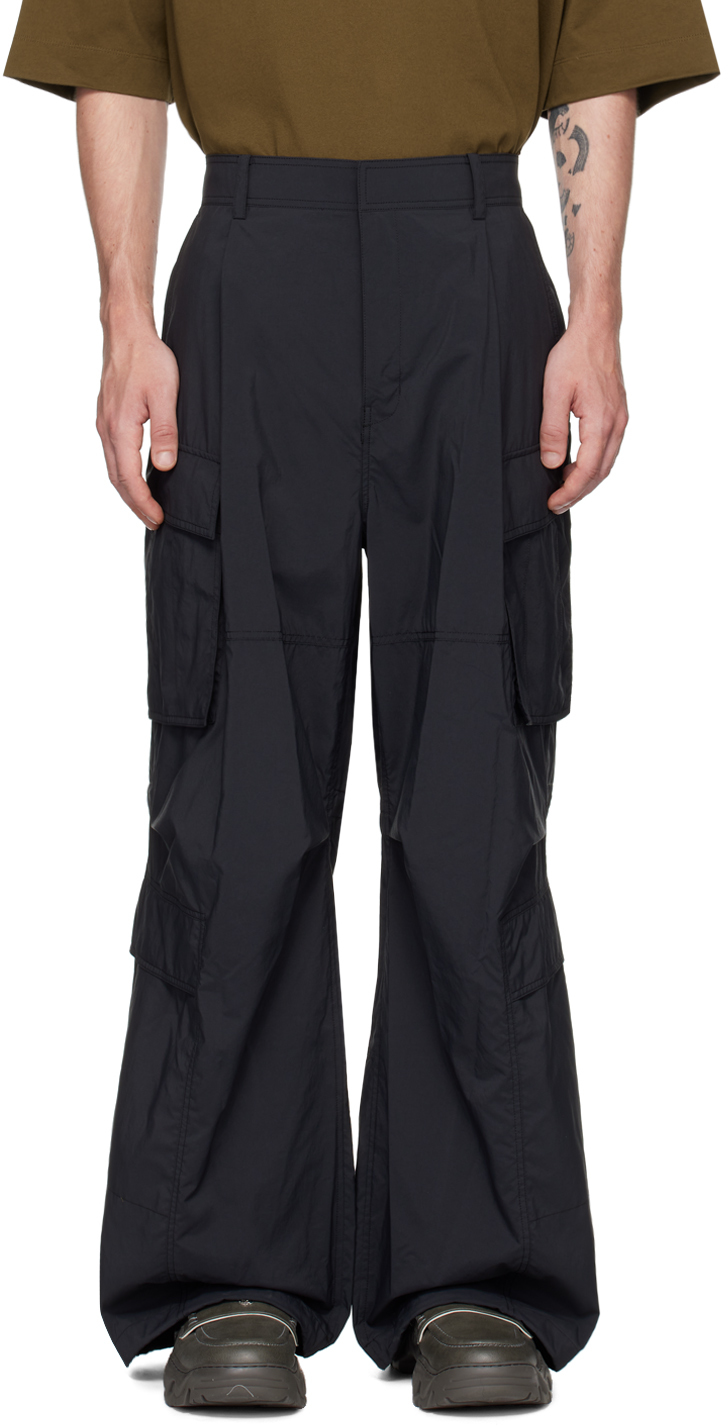 Juun. J Black Tuck Cargo Pants