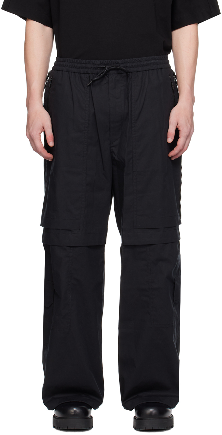 Black Zip Vent Cargo Pants