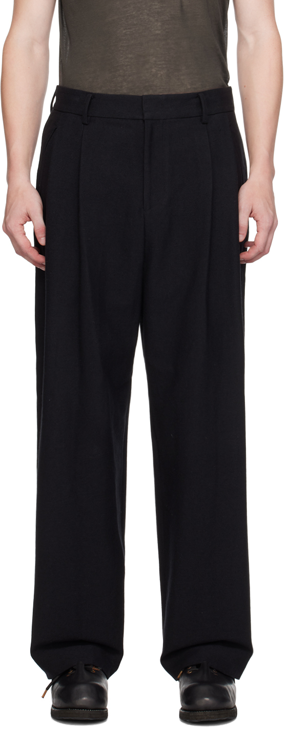 Juun. J Black Pleated Trousers