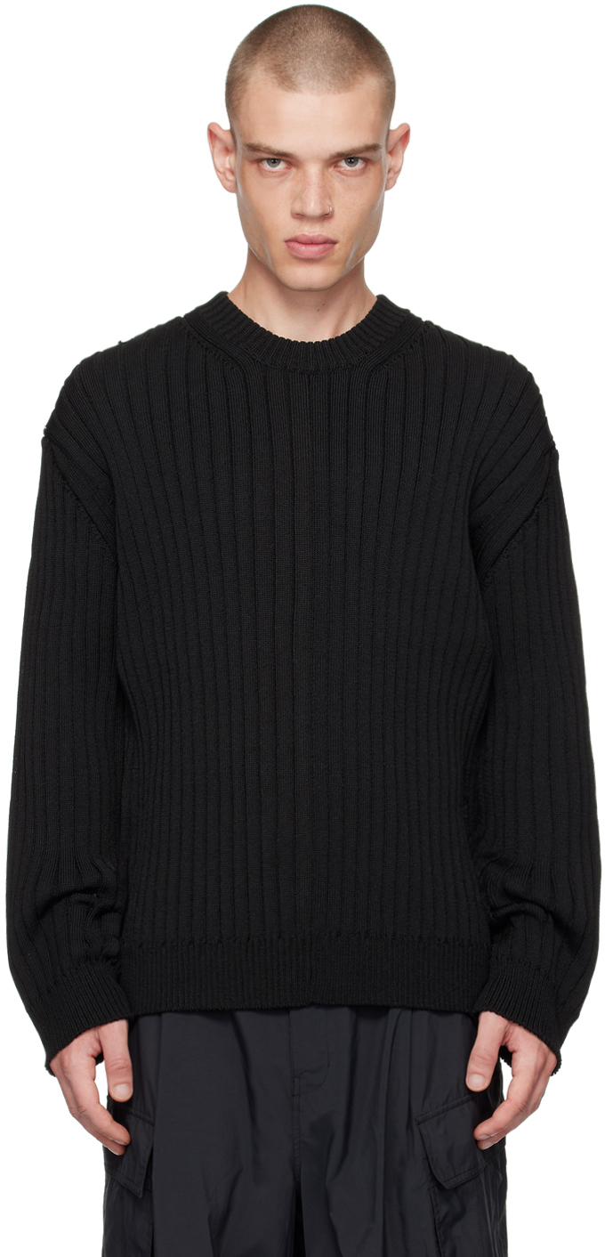 Juun. J Black Crewneck Sweater