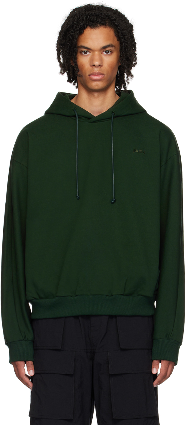 Juun.J Green Drawstring Hoodie