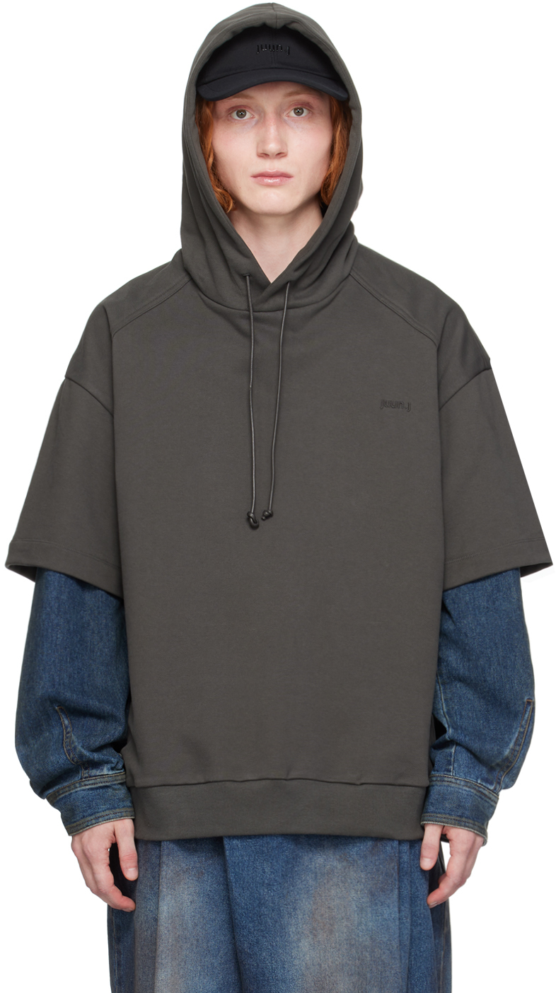 Juun. J Gray Dual-Sleeve Hoodie