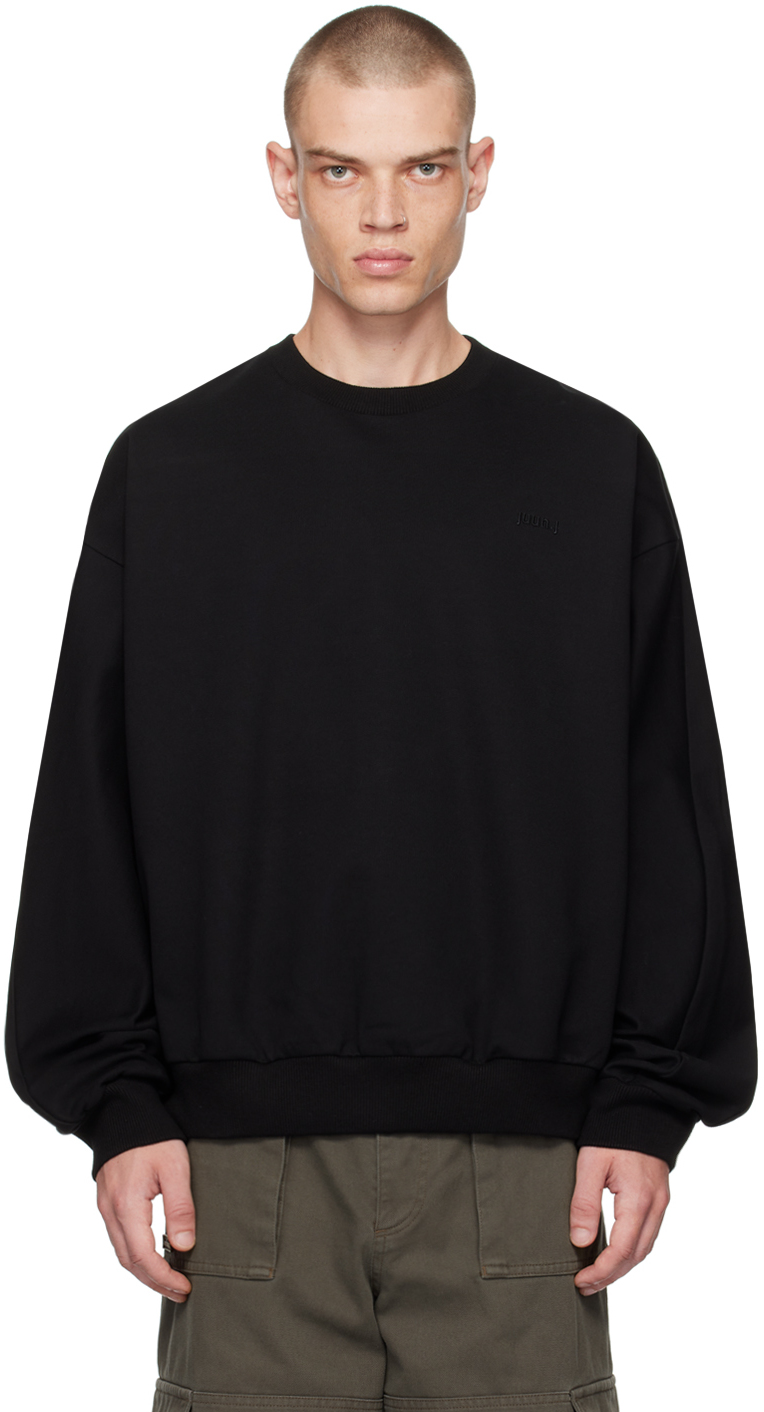 Shop Juunj Black Crewneck Sweatshirt In 5 Black