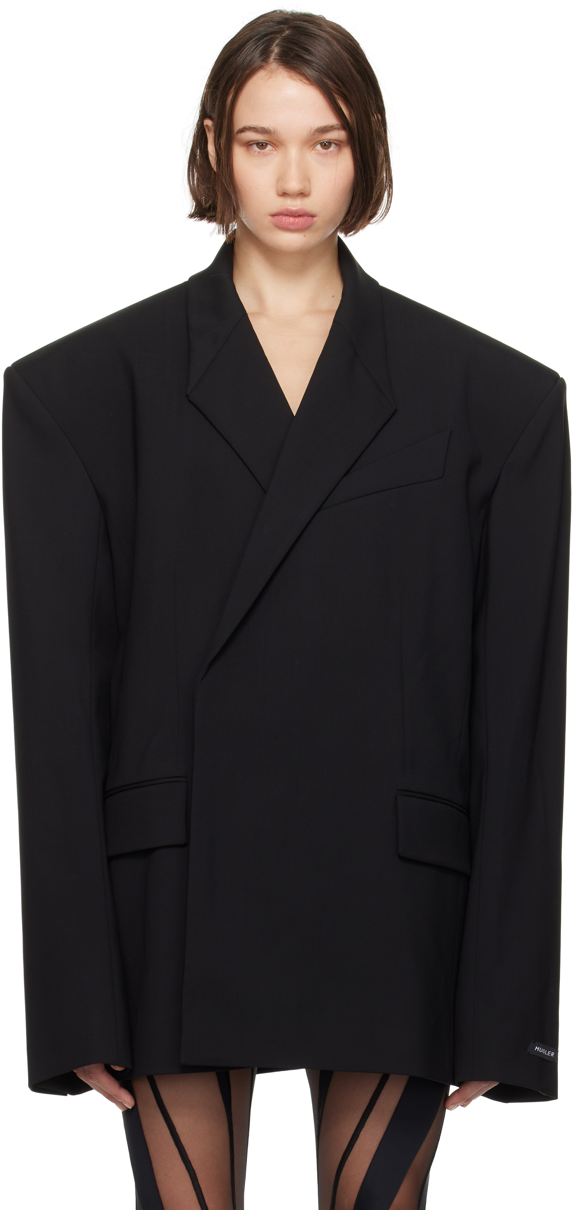 Black Double Breasted Smoking Blazer