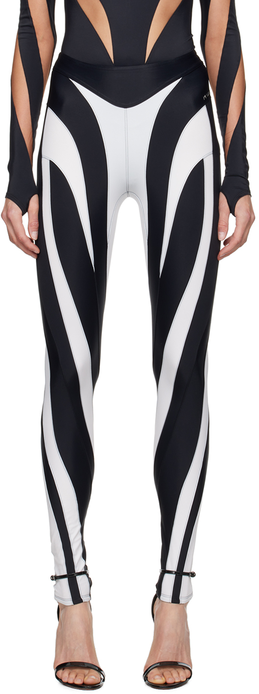 Black & Off-White Spiral Leggings