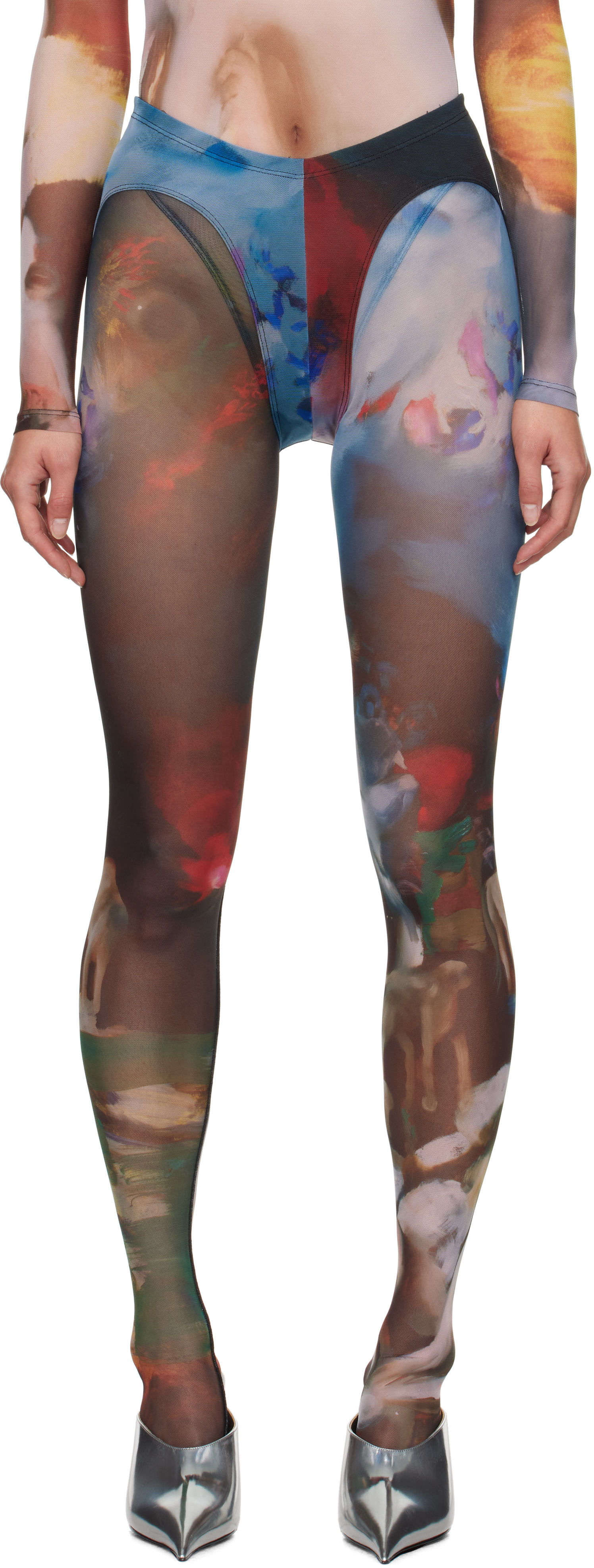 Multicolor Imposession Printed Leggings