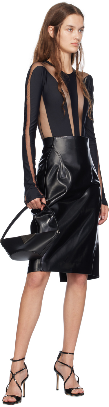 Mugler Black Shaping Bodysuit In B1919 Black / Black