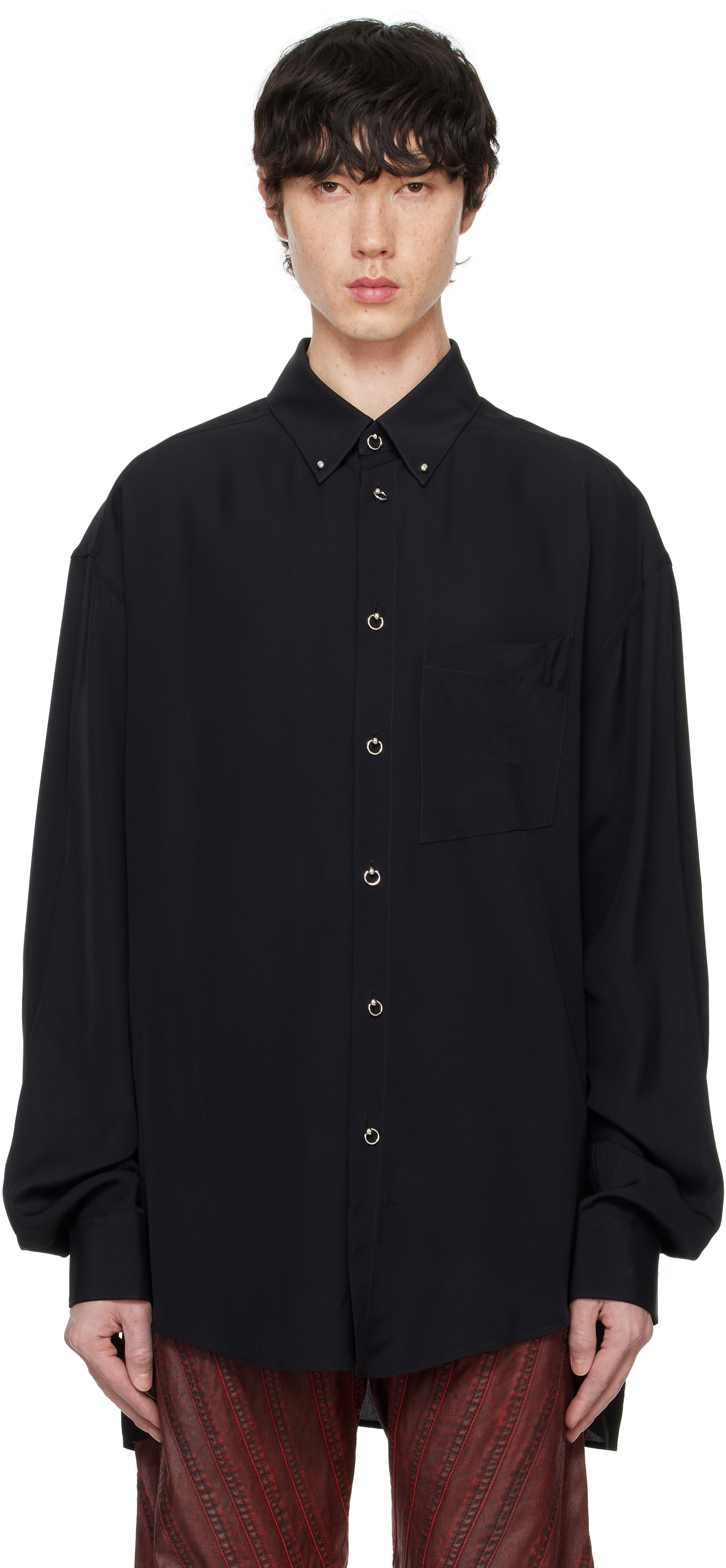 Black Fluid Piercing Shirt