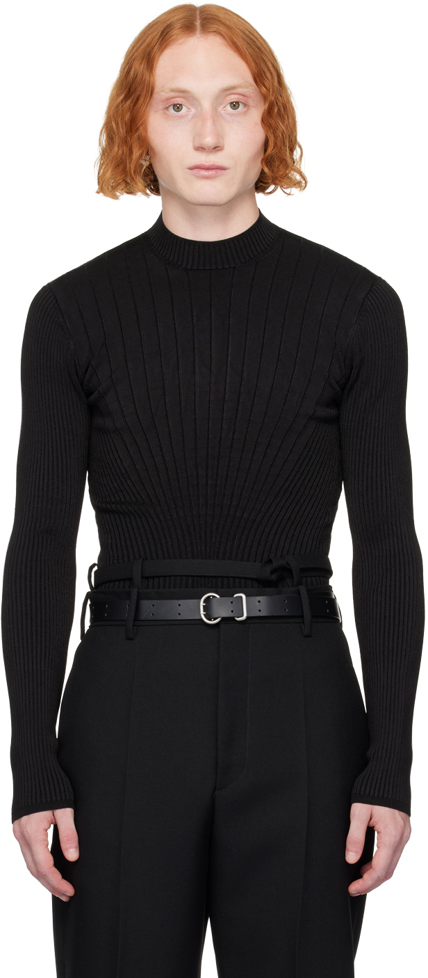 Shop Mugler Black Sculpting Sweater In 1999 Black