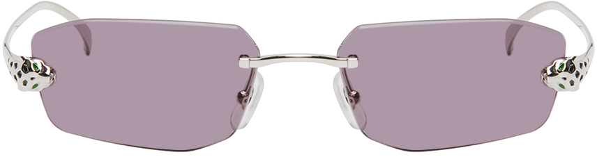 Silver 'Panthère de Cartier' Sunglasses