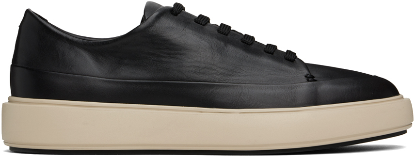 Shop Officine Creative Black Release 001 Sneakers In Nero_f.avorio/nero