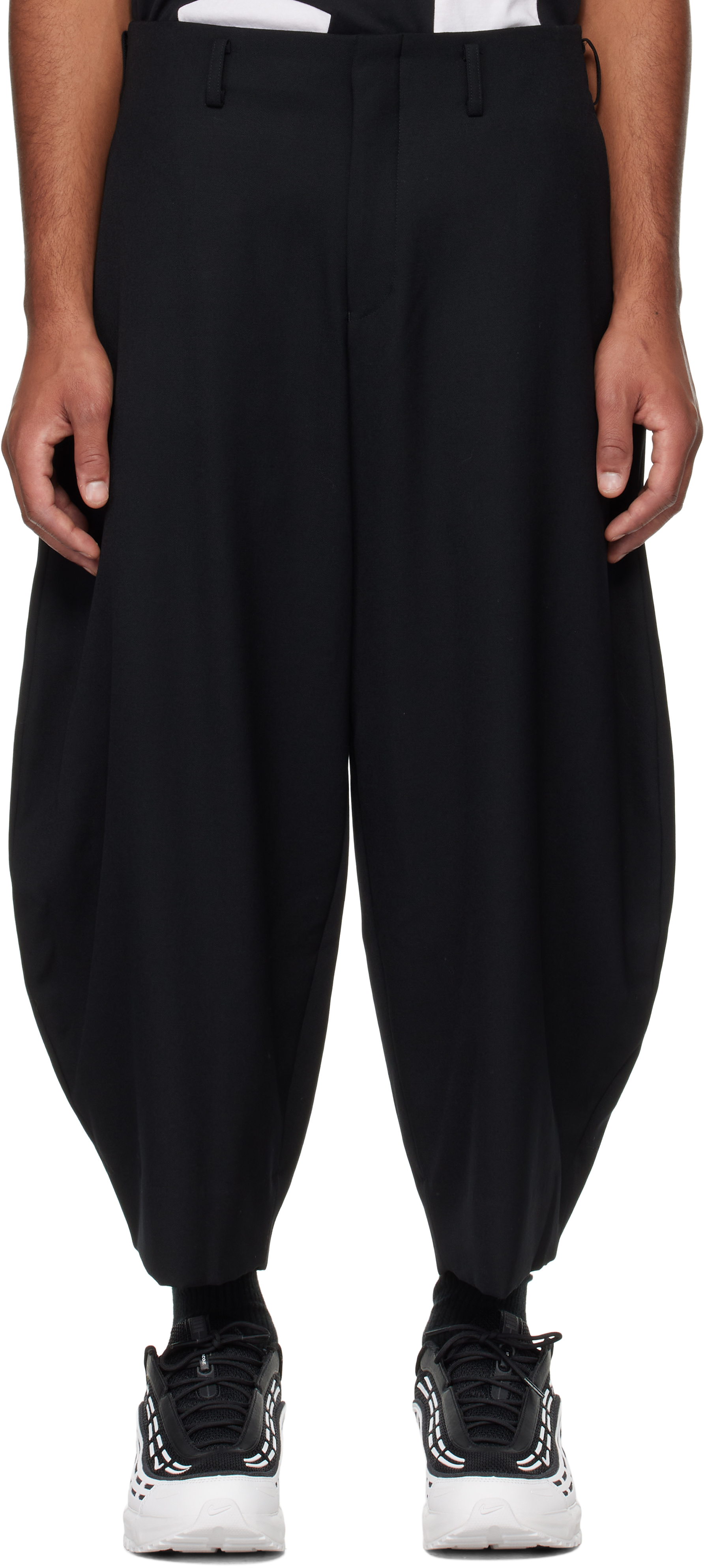 Comme Des Garçons Homme Deux Black Wool Gabardine Medium Trousers