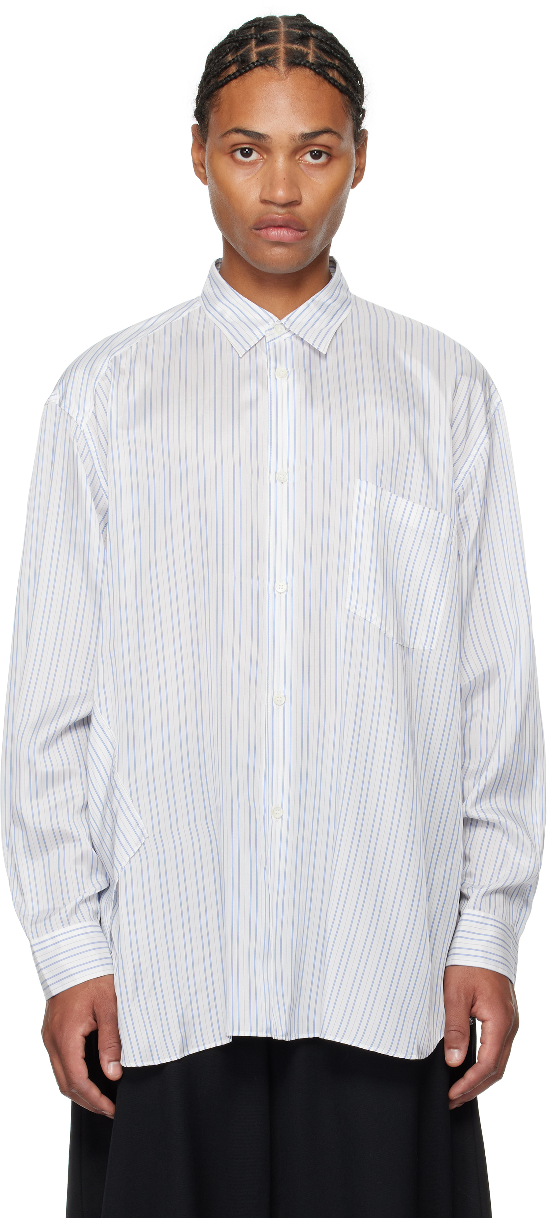 White Vertical Stripe Shirt