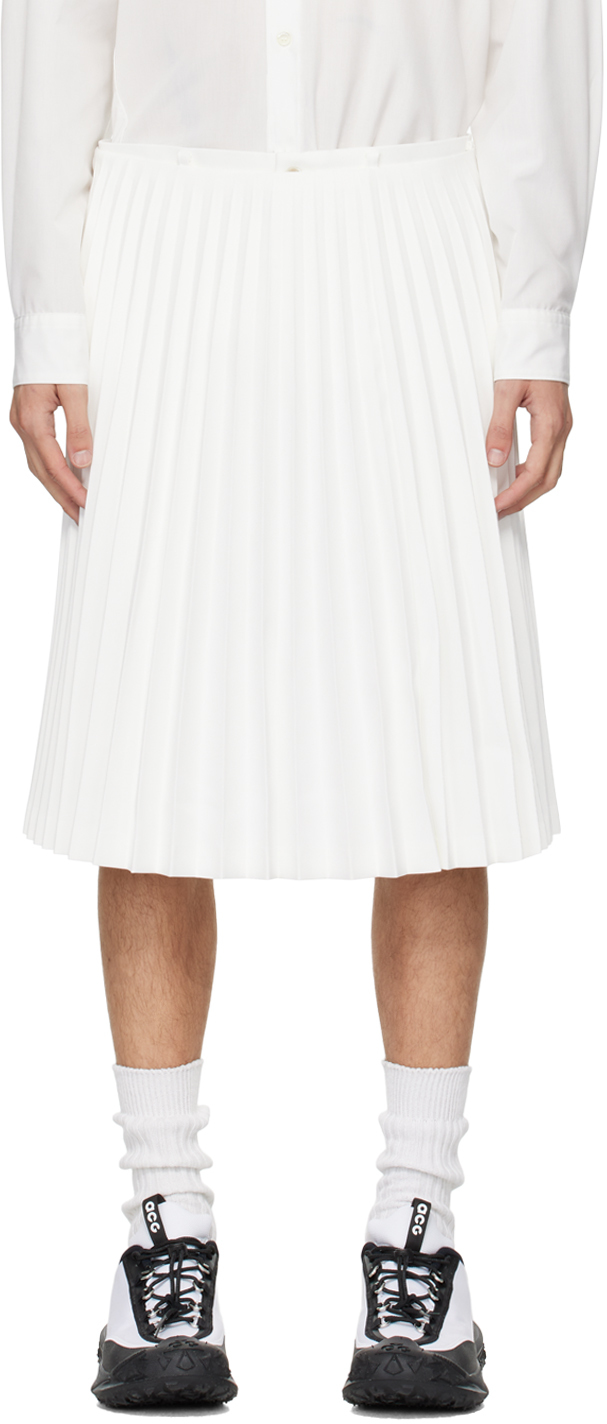 White Pleated Shorts