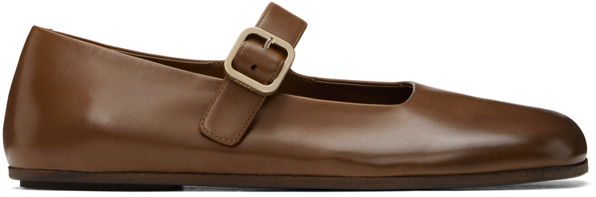 Shop Marsèll Brown Appiedi Ballerina Loafers In 454 Basalt