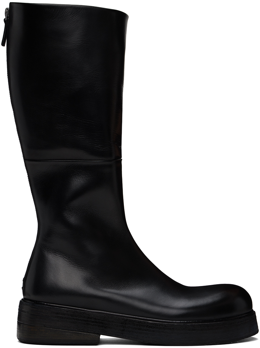 Shop Marsèll Black Zuccolona Boots In Pelle Vitello Nero