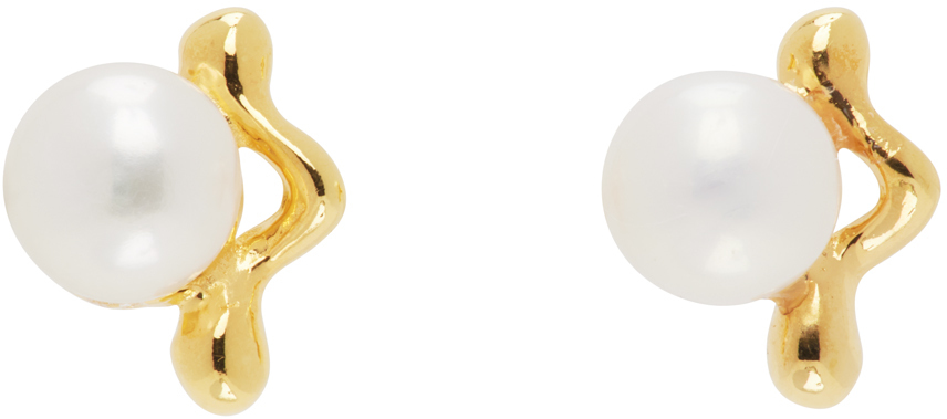 Gold Shibuya Ichi Stud Earrings