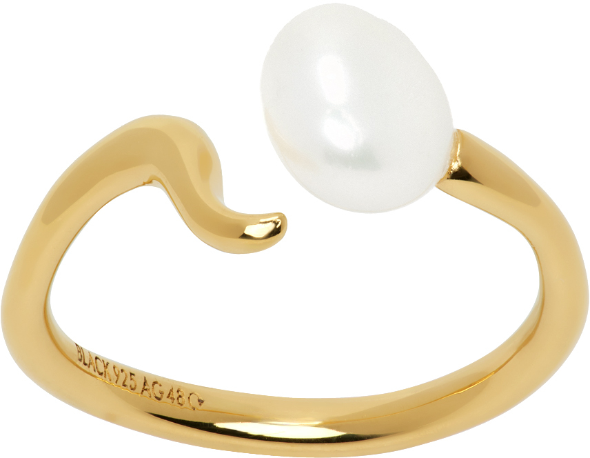 Shop Maria Black Gold Moonshine Ring In Gold Hp