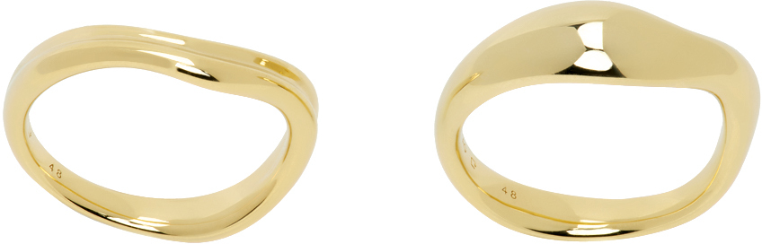 【関税込み】Maria Black ゴールド Vayu & Soma リングセット Gold Vayu Ring Set by Maria Black on Sale
