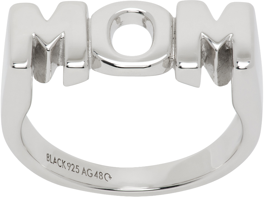 Silver 'Mom' Ring by Maria Black on Sale