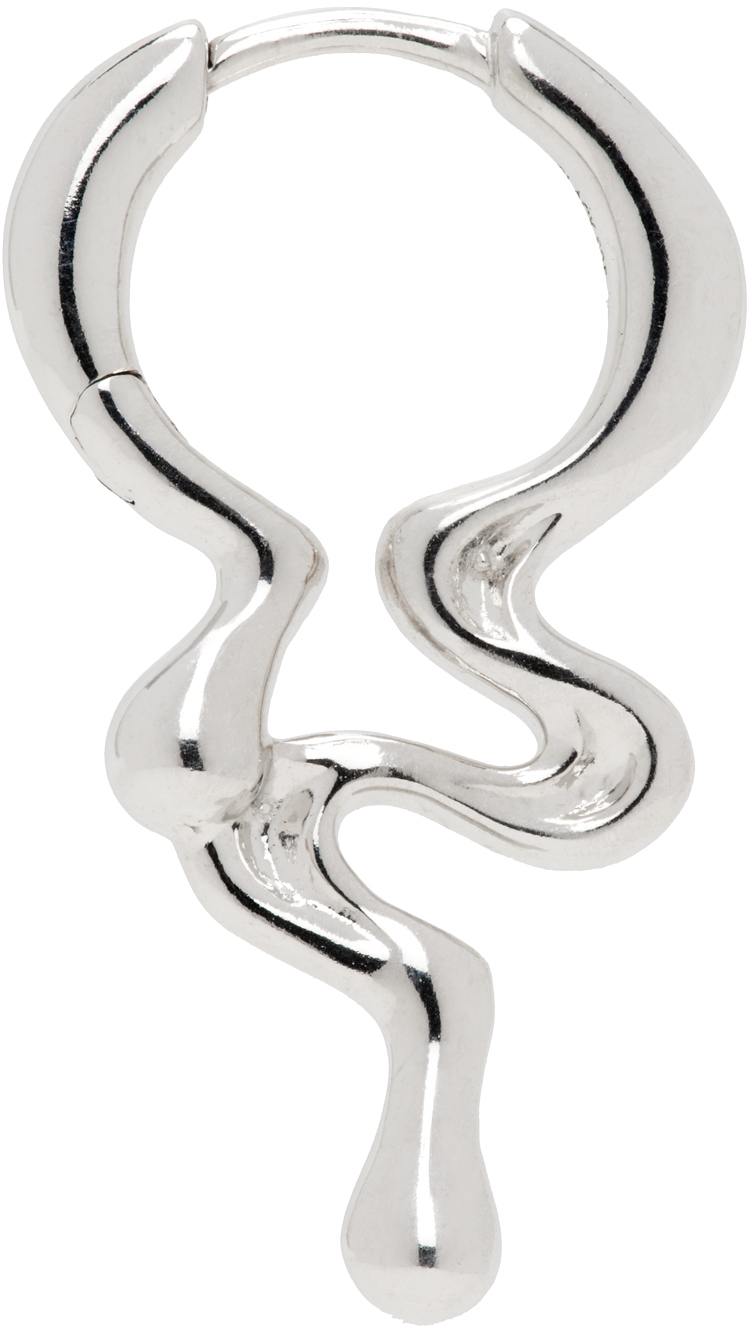 maria black silver maya huggie single earring