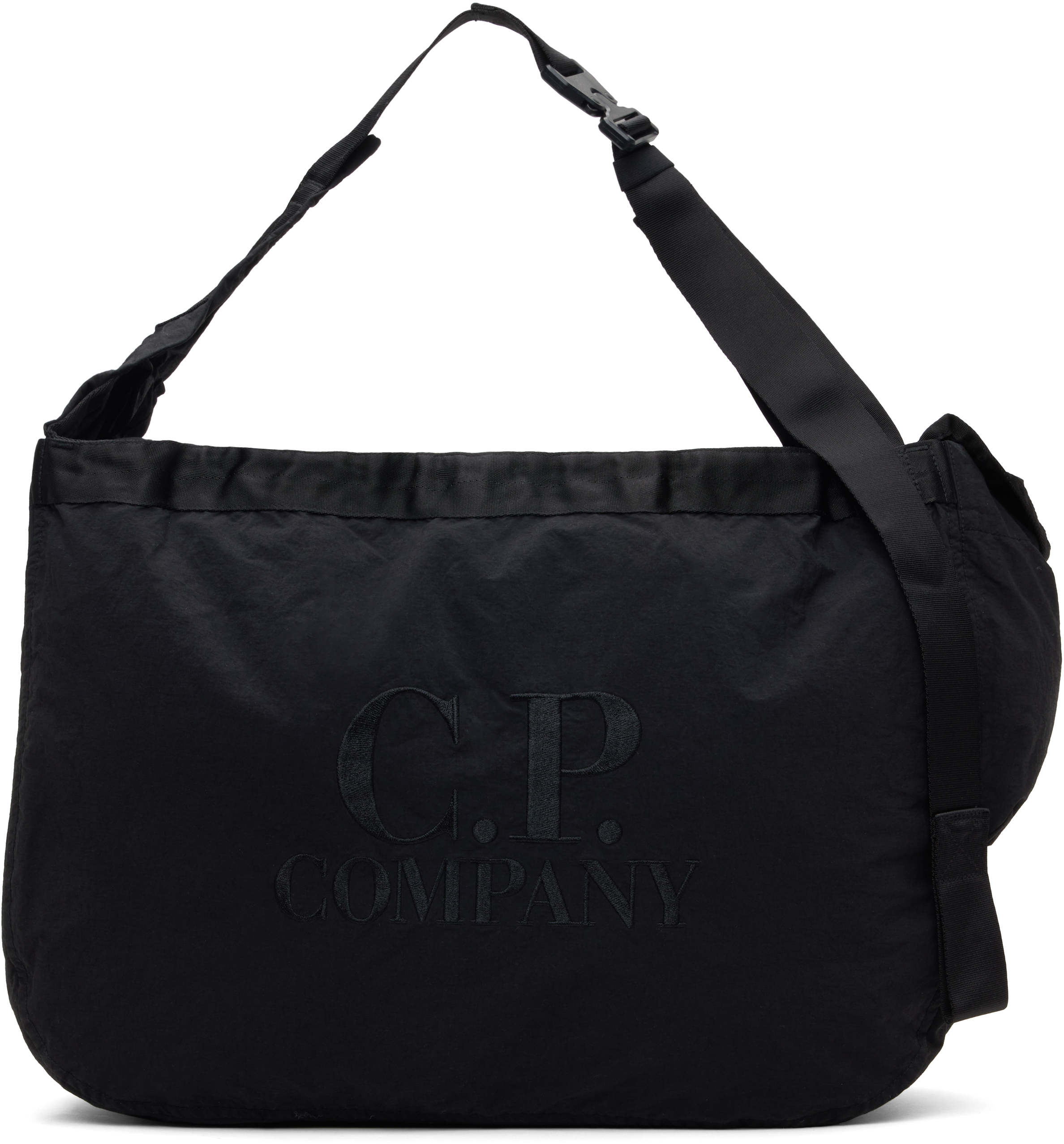 C.p. Company Black Plain Paper Touch Tote In Black999