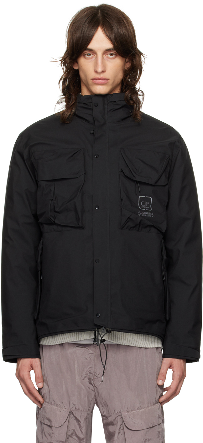 C.p. Company Black Gore-tex Infinium™ Utility Down Jacket In 999 Black