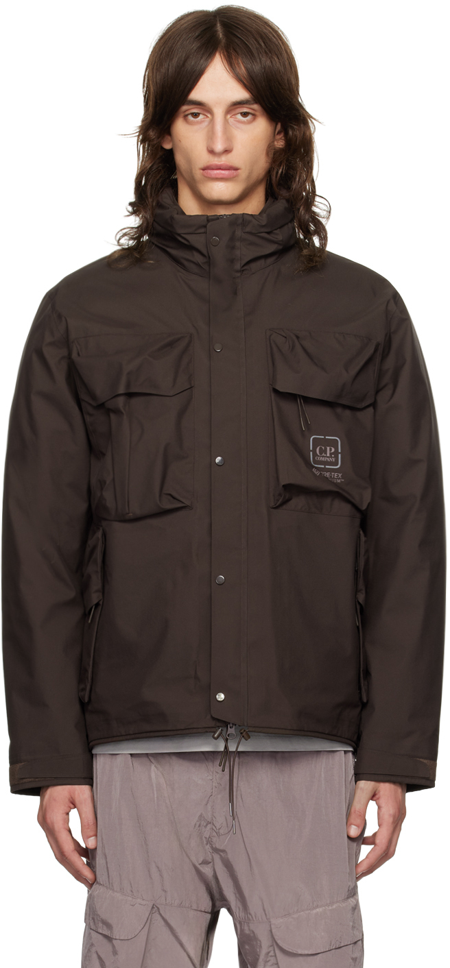 Shop C.p. Company Brown Gore-tex Infinium™ Utility Down Jacket In 597 Rum Raisin