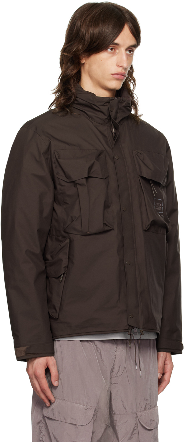Shop C.p. Company Brown Gore-tex Infinium™ Utility Down Jacket In 597 Rum Raisin
