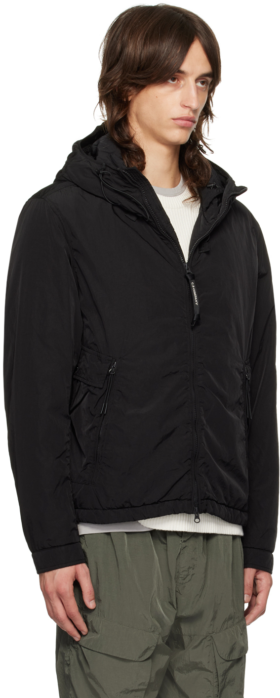 C.p. Company Shell-r Goggle Jacket Drawstring Detail In 999 Black