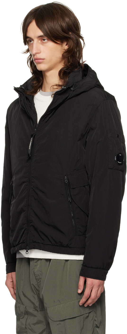 C.p. Company Shell-r Goggle Jacket Drawstring Detail In 999 Black