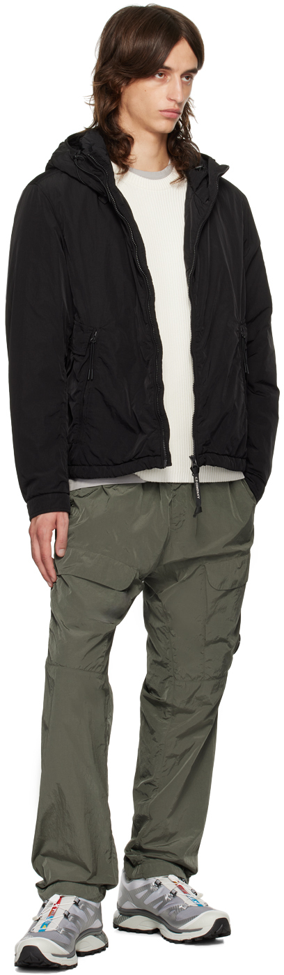 C.p. Company Shell-r Goggle Jacket Drawstring Detail In 999 Black
